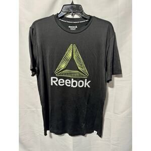 Reebok Black With White Logo On The Front Of The T-Shirts Small